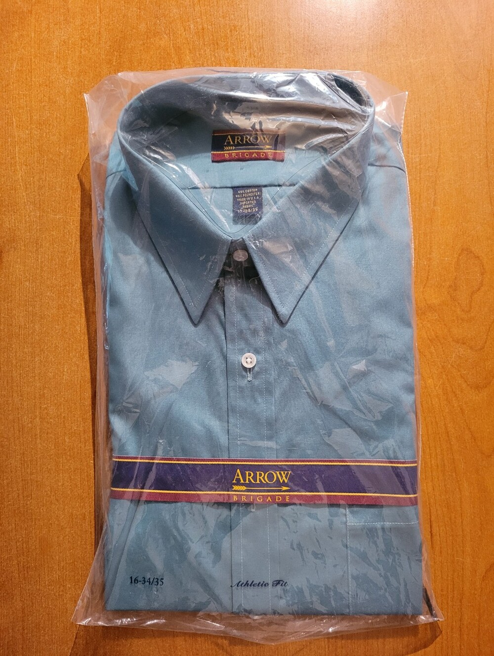Arrow Men's Light Teal Dress Shirt - Button Front Size 16-34/35 NWT